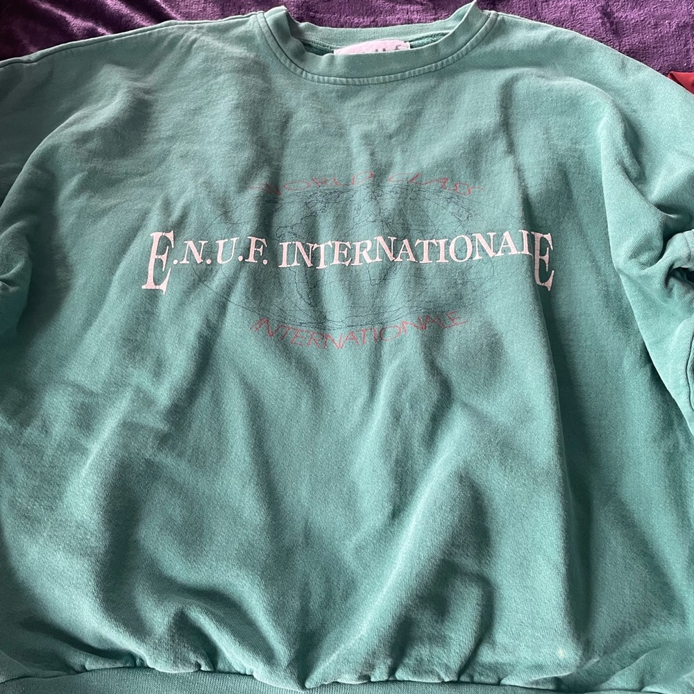 Vintage  green ENUF Internationale  sweatshirt.